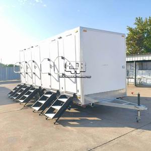Toilettes publiques mobiles modernes sur roues avec structure en acier inoxydable et design de conteneur - Product Image 6