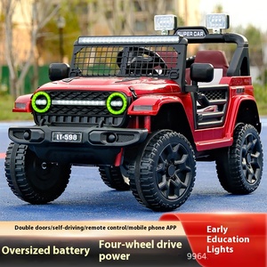 Coche <span class=keywords><strong>de</strong></span> Juguete Eléctrico Doble Tipo Wrangler <span class=keywords><strong>de</strong></span> Cuatro Ruedas con Control Remoto para Niños Vehículo Todoterreno <span class=keywords><strong>de</strong></span> Plástico con Asiento Cochecito para Bebé - Product Image 2