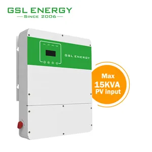 GSL enerji yüksek frekans bölünmüş faz 3 faz 12Kw saf sinüs dalga hibrid DC AC güneş invertörü ev güneş enerjisi sistemi için
