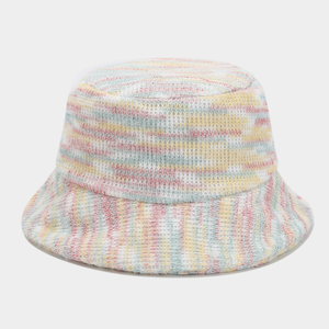 Chapeau bob d'hiver en peluche tricoté épais arc-en-ciel unisexe de haute qualité pour les fêtes - Product Image 6
