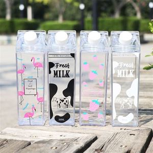 Botella de Agua Coreana de 500 ml, Diseño Creativo Cuadrado de la Marca JDSR, Plástico PS, Tapa con Pajita Antiderrames, Portátil para Viajes y Fiestas - Product Image 2