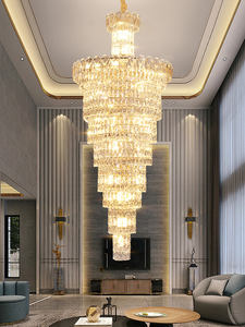 Lampu Gantung Kristal Bulat untuk Ruang Tamu Hotel Mewah Pasca-modern, Cocok untuk Langit-langit Tinggi - Product Image 4