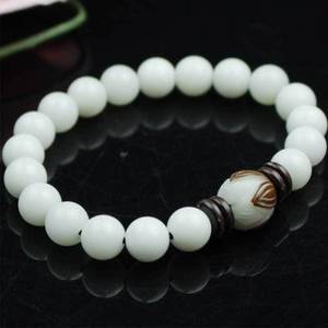 สร้อยข้อมือหยกขาว 18 มม. ลายดอกไม้ทรงกลม สำหรับทุกเพศ สวมใส่ได้ทุกวัน เครื่องประดับสะสมทางวัฒนธรรม - Product Image 4