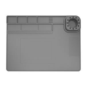 <span class=keywords><strong>Tapis</strong></span> isolant en silicone antidérapant résistant aux hautes températures pour réparation de circuits imprimés, soudure de téléphones et utilisation avec pistolet à air chaud - Product Image 2