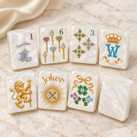 Jeu de tuiles de mahjong en acrylique pour une soirée de jeu familiale élégante, idéal pour jouer sur la table du salon avec des amis, des sœurs et des couples.