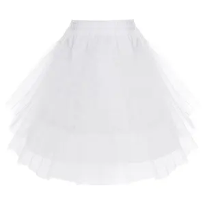 Jupon blanc 3 couches pour filles, sous-jupe antidérapante, Crinoline, en filet pour robe de mariée