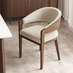 JP nuevo estilo Silla de comedor de madera maciza roble/Fresno moderno tapizado Silla de brazo SILLA DE Hotel para restaurante madera cuero - Product Image 6
