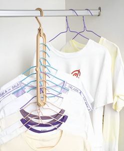 Multifunctional Nine-hole Plastic Storage <b>Rack</b>, Foldable Magic Clothes Hanger - Product Image 2