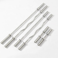 Barre de musculation Barbell Curl Bar EZ Bar Barre d'haltères chromées filetées pour l'haltérophilie