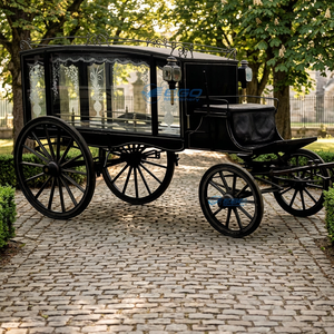 Carroza Fúnebre Negra de Bajo Precio, Transporte Especial Arrastrado por Caballos, Venta Directa de Fábrica - Product Image 1
