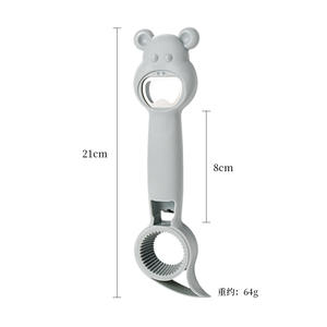 Abridor de botellas de cerveza multiusos 4 en 1, abrelatas, tapa de botella, dispositivo de atornillado, herramientas de barra, botella de cerveza, sacacorchos, cocina - Product Image 3