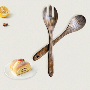 Sunshine Hemu Olive Wood Salad Set Two Piece Long Handled Spoon And Fork Eco Friendly Cooking Utensils - Product Image 4
