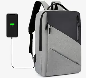 사용자 정의 로고 라거 용량 노트북 배낭 튼튼한 학교 가방 USB 충전 포트 방수 비즈니스 백팩 남여 공용