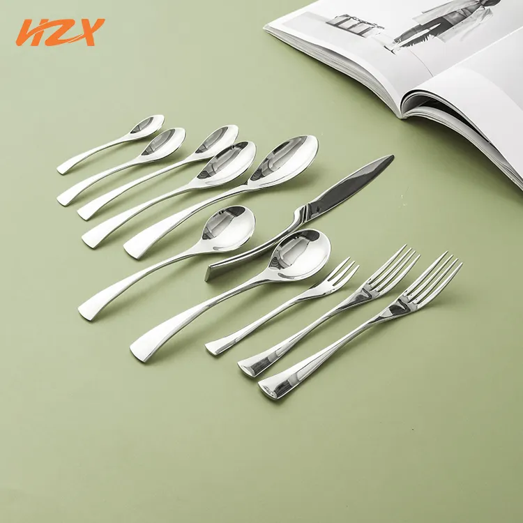 High Quality Wedding Silverware Gift couvert de table Restaurant Silver Spoon Fork Luxury Flatware Stainless Steel Cutlery