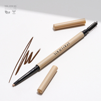 Crayon à sourcils double embout imperméable à pointe inclinée avec brosse applicatrice pour la vente en gros OEM ODM