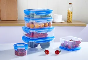 BPA Free Water Proof Food Storage Box 1100ml Rectangular Plastic Food Storage Container Box With Silicone Seal
