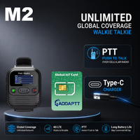 Radio bidirectionnelle GaodaPTT 4G POC Walkie Talkie M2 avec carte SIM, mini radio bidirectionnelle, fonction Push to Talk sans limitation de distance pour les groupes à longue portée