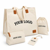 Sac fourre-tout en toile personnalisé avec patchs en cuir, poignées en sangle de coton, broderie en X, logo personnalisé, sac de courses réutilisable pour femmes