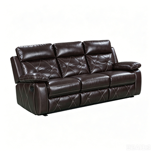 Sofá seccional reclinable manual de tres plazas, moderno y duradero, marca Frank, con mesa abatible para el área de espera del vestíbulo de un hotel. - Product Image 6