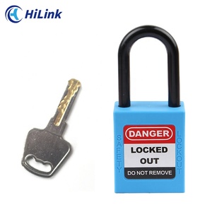 <span class=keywords><strong>Cadenas</strong></span> de sécurité en plastique isolé <span class=keywords><strong>bleu</strong></span> haute sécurité 38mm avec clé principale protégée contre les chocs électriques - Product Image 2