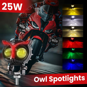 Nouveau phare LED transfrontalier pour <span class=keywords><strong>moto</strong></span> et véhicule électrique, type hibou, lumière modifiée jaune et blanche, <span class=keywords><strong>faisceau</strong></span> longue portée pour position avant - Product Image 3