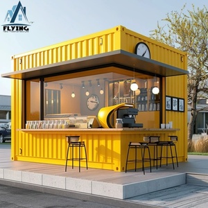 Nhà cửa hàng tiện lợi di động mô-đun 10ft-20ft, có thể mở rộng, kiểu hiện đại, làm bằng thép, di động, dùng làm quán bar & quán cà phê - Product Image 2