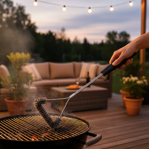 Spazzola per la pulizia della griglia lunga 24 confezioni in acciaio inossidabile e materiale PP Set di strumenti per barbecue con Logo personalizzato per uso esterno e cucina - Product Image 3