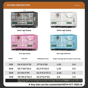 Kuş Kafesi Katlanabilir Kaçış Önleyici Tel Örgü Metal Papağanlar Güvercinler Muhabbet Kuşları Sığırcıklar ve Muhabbet Kuşları için-Orta Boy - Product Image 2