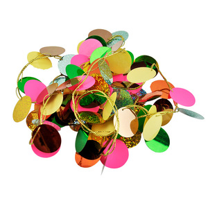 Бумажные баннеры Party Maker 2 м, золотые/серебряные, круглые, с пайетками, пластиковые, для декора на Рождество и Новый год, с блестками - Product Image 1