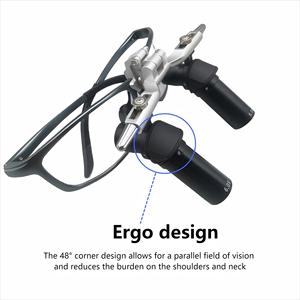Ergo <strong>Loupes</strong> <strong>4X</strong> Binocular Magnifying Glasses Dental 48&deg; with 5W LED Spotlight Dentistry <strong>Surgical</strong> Tools Power Source Machinery - Product Image 6