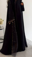 Robe maxi Abaya de luxe Mexizo avec des perles et des patchs en maille pour femmes musulmanes, mode islamique de Dubaï, robe de soirée