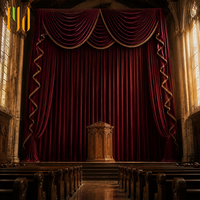 Rideaux acoustiques insonorisants pour théâtre, rideaux de scène en velours ignifuge, draperies ignifuges pour auditorium