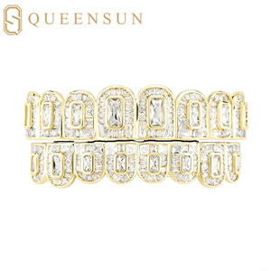 Phiên bản hoàn hảo Iced out kim cương grillz S925 Bạc 10k 14k 18K vàng rắn vvs moissanite phòng thí nghiệm kim cương Iced out grillz cho răng - Product Image 2