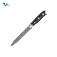 Couteau de chef utilitaire japonais de 5 pouces en acier inoxydable 4Cr13, manche en bois Pakka, finition polie, ambidextre, pour désosser, Nakiri, Kiritsuke