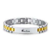 Bijoux Songfu Personnalisés en Acier Inoxydable, Bracelet de Montre Réglable Anti-Ternissement, Style Hip Hop pour Hommes et Femmes