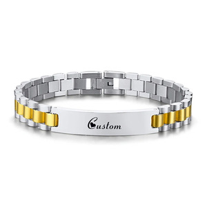 Songfu özel ad paslanmaz çelik takı ayarlanabilir kararmaz ücretsiz Watchband bilezik erkekler kadınlar için Hip Hop tarzı bilezik - Product Image 6