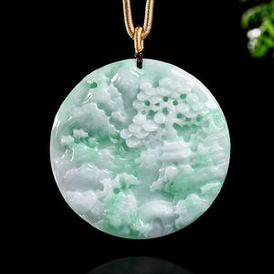 Colgante de Jade Natural de Myanmar, Marca Landscape, Estilo Chino UNISEX, Diseño Original, Regalo con Certificado de Tasación SS10 - Product Image 1