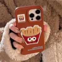 Nouvelle coque de téléphone en peluche antichoc avec motif de gâteau de dessin animé, coque de téléphone mignonne à motif alimentaire, coque de téléphone tridimensionnelle