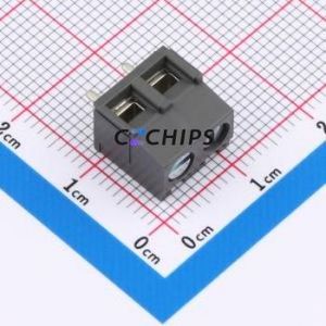 141-A-111/02 Screw Terminal Block Through hole Component (THT),P=5.08mm Connector 1x2P 5.08mm Gray Right Angle Insert - Product Image 1