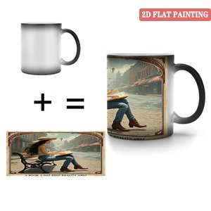 Frosted Black 11oz <b>Ceramic</b> <b>Mug</b> Heat Changing Magic Cup For Beverage Fans - Product Image 4