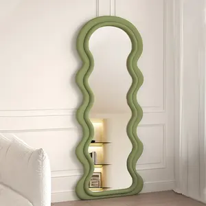 Wholesale Mirrors Irregular Decorative Big Wavy Shape Standing Mirror Wall Full Length Mirror