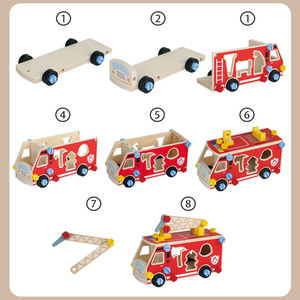 EUDLAND OEM ODM Juguete Educativo Temprano para Niños, Bloques de Madera Cognitivos para Niños Pequeños, Vehículo de Ensamblaje con Tuercas y Tornillos Montessori - Product Image 3
