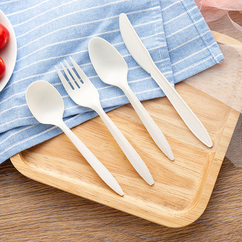 Cornstarch Fork Biodegradable Spork Factory Eco Friendly Food Packaging Materials