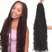 Nouvelles Fausses Locks au Crochet de 18 Pouces, Cheveux Synthétiques Souples pour Tresses au Crochet, Extensions de Tresses pour Femmes