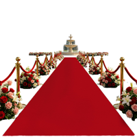 Red Carpet Runner Rug Party Event Non-Slip TPR Rubber Backed Low Pile Machine Made Aisle Runway Step Proposal Wedding Christmas