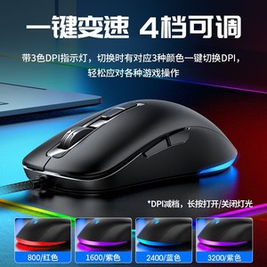 Xinmeng 383B Wired Gaming <b>Mouse</b> 7 Buttons Optical <b>USB</b> Mechanical Programmable For Office And Laptop Use - Product Image 5