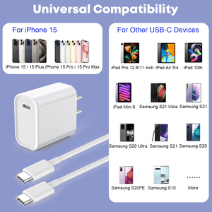 20W/25W Travel <b>Charger</b> <b>Type</b> <b>c</b> Port and Data <b>Cable</b> Super Fast <b>Charger</b> for IPhone Samsung - Product Image 2