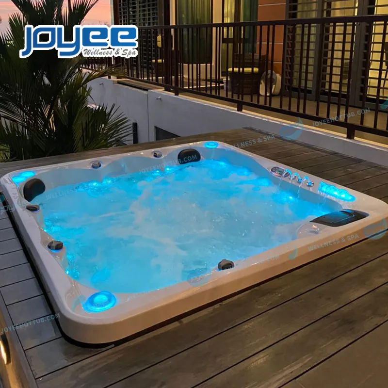 JOYEE Factory price new USA sex intex abs base Freestanding led whirlpool massage electric acrylic 6 person hot tub outdoor spa