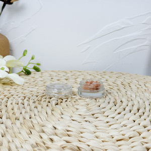 Récipient à concentré vide petit pot en verre blanc rond avec couvercle CR - Product Image 2