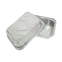 Barquettes jetables en aluminium de 1900 ml, rectangulaires, argentées, robustes, pour plats à emporter, barbecue, cuisson, rôtissage de poulet, vente en gros